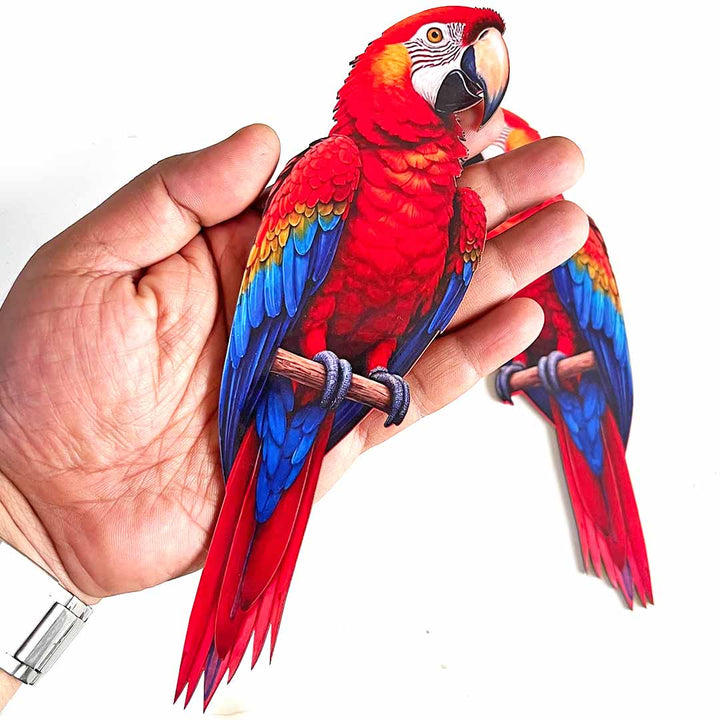Red Parrot Cutout Pack of 10 For Wall Hanging Decoration | Diwali Decoration | Temple, Main Door Entrance