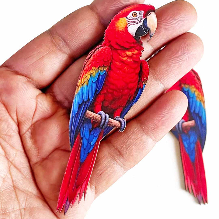 Red Parrot Cutout Pack of 10 For Wall Hanging Decoration | Diwali Decoration | Temple, Main Door Entrance