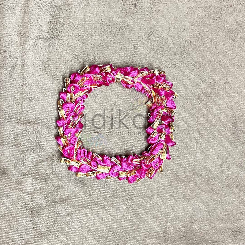 3 Inches Rani Pink Square Gota Ring Set Of 6