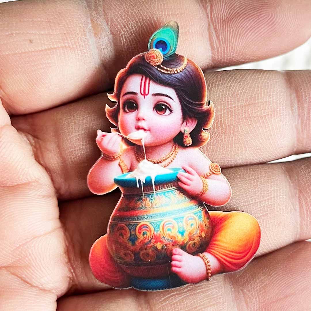 Kanha ji eating makhkhan Cutout Pack of 10 For Wall Hanging Decoration | Diwali Decoration | Temple, Main Door Entrance