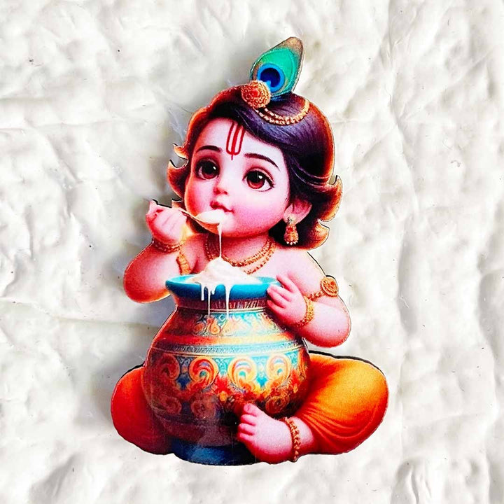 Kanha ji eating makhkhan Cutout Pack of 10 For Wall Hanging Decoration | Diwali Decoration | Temple, Main Door Entrance