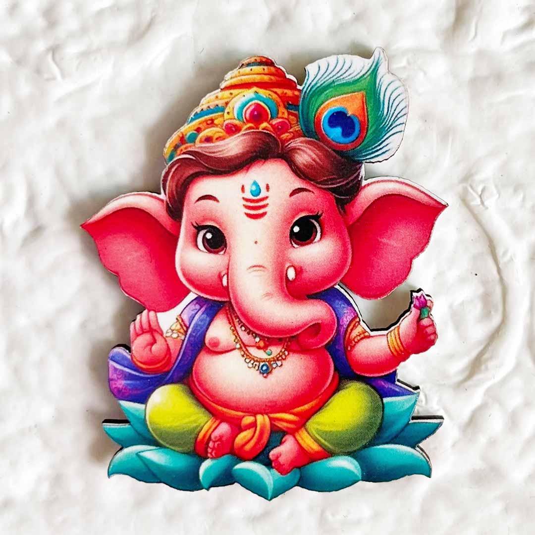 Lord Ganesha D2 Cutout Pack of 10 For Wall Hanging Decoration | Diwali Decoration | Temple, Main Door Entrance
