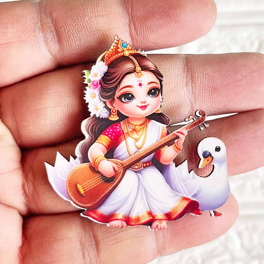 Saraswati ji Cutout Pack of 10 For Wall Hanging Decoration | Diwali Decoration | Temple, Main Door Entrance