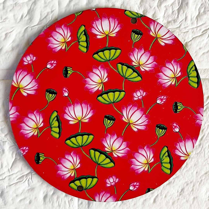 Pichwai Lotus Round Cutout Pack of 10 For Wall Hanging Decoration | Diwali Decoration | Temple, Main Door Entrance