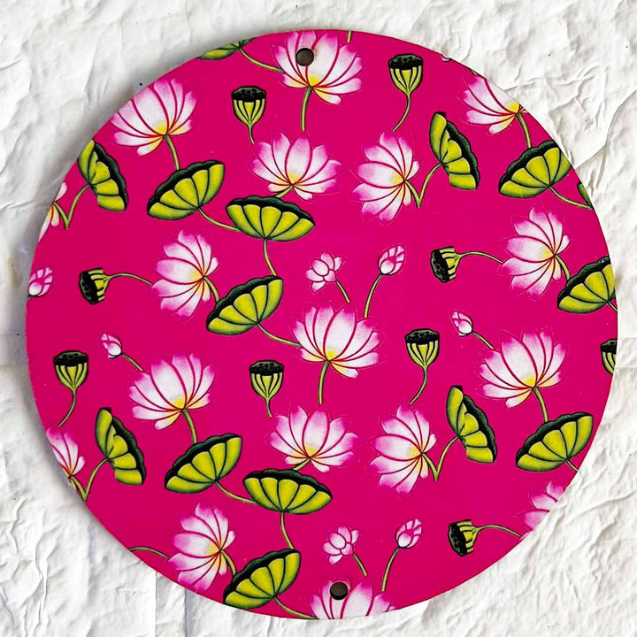 Pichwai Lotus Round Cutout Pack of 10 For Wall Hanging Decoration | Diwali Decoration | Temple, Main Door Entrance