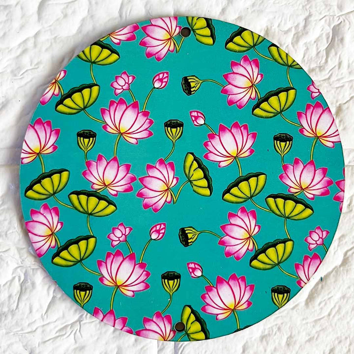 Pichwai Lotus Round Cutout Pack of 10 For Wall Hanging Decoration | Diwali Decoration | Temple, Main Door Entrance