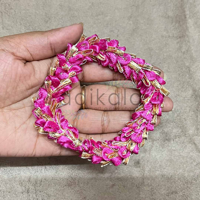 3 Inches Rani Pink Square Gota Ring Set Of 6