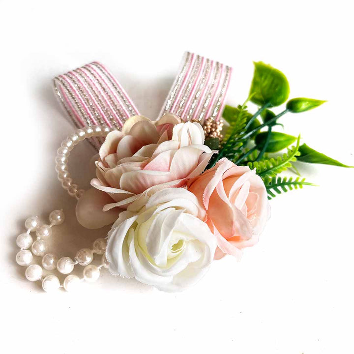 Rose Flower with ribbon Bunch pack of 4 for Trousseau, Gift Packing & Festive Decor