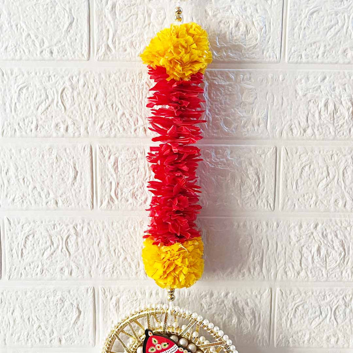 Pichwai Cow With Shrinath ji shubh labh Hanging – Pack Of Pair | Traditional Wall Décor for Home entrance