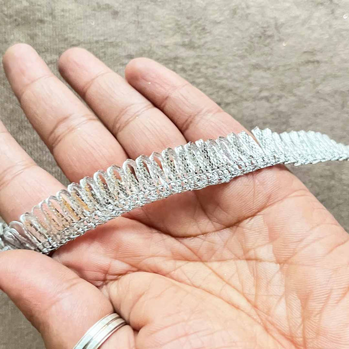 Silver Gota Frill Lace & Border ( 9mtr )