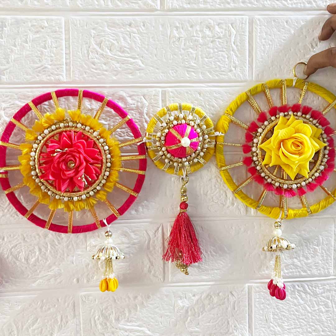 Multicolor Jute Floral Toran with Side Hanging for Home & Office Entrance | Mandir Decoration | Decorative Door Hanging Bandanwar