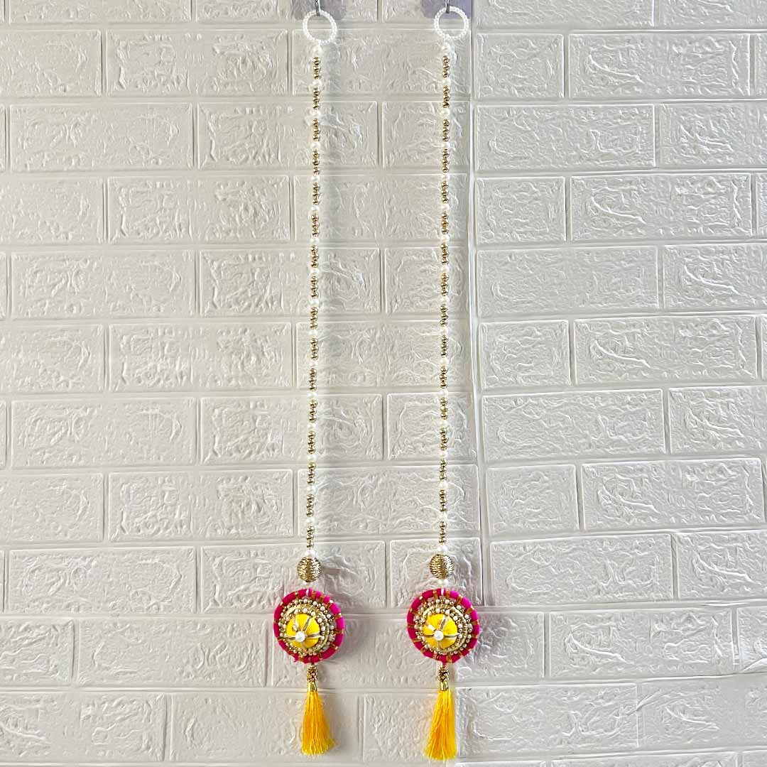 Multicolor Jute Floral Toran with Side Hanging for Home & Office Entrance | Mandir Decoration | Decorative Door Hanging Bandanwar