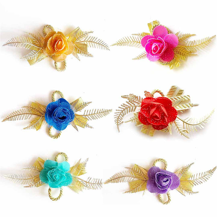 Foam Rose Bunch pack of 6 for Trousseau Packing, Ready to use Flower Brooch Hamper for Decoration