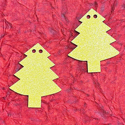 Golden Glittered Christmas Tree Set Of 2