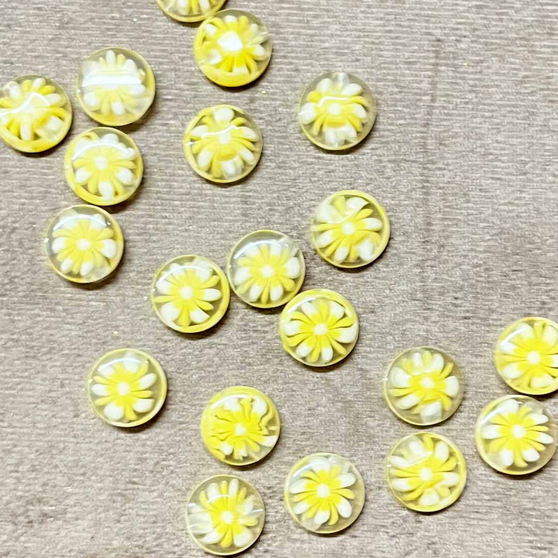 Light Yellow Color Round Shape Button Set Of 10