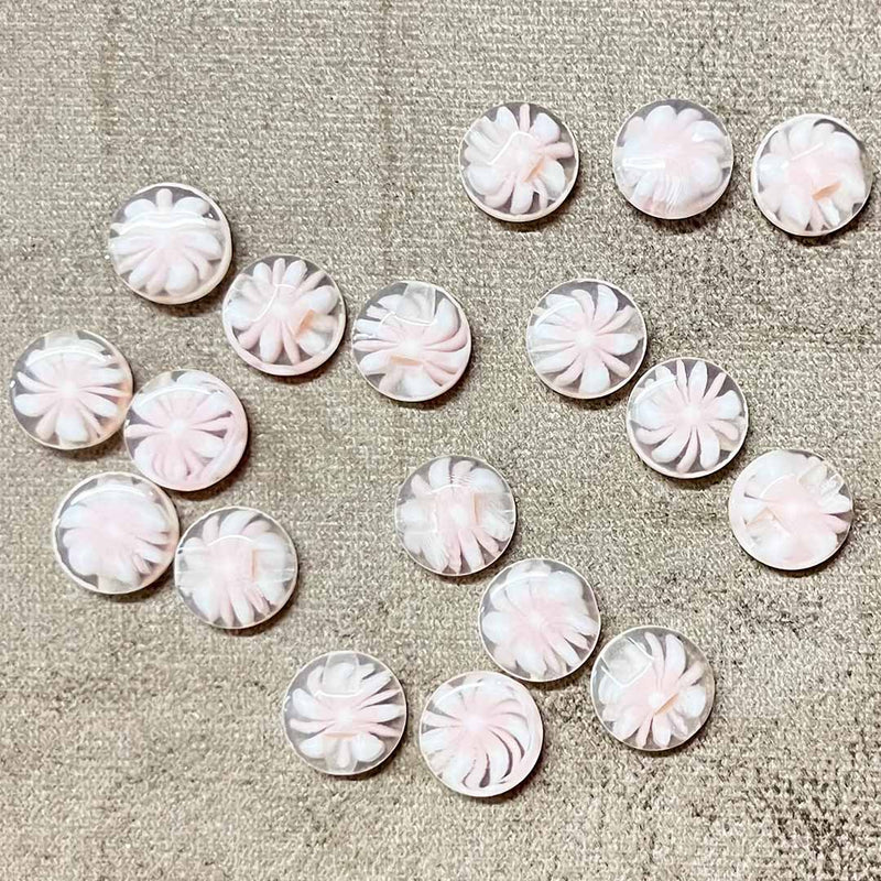 Baby Pink Color Round Shape Button Set Of 10