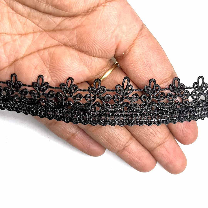 Black Dori Weaving Beautiful Lace (9 meter) Saree Border for Women Embroidery Saree, Suit, Lehanga craftworks, Dress Decoration