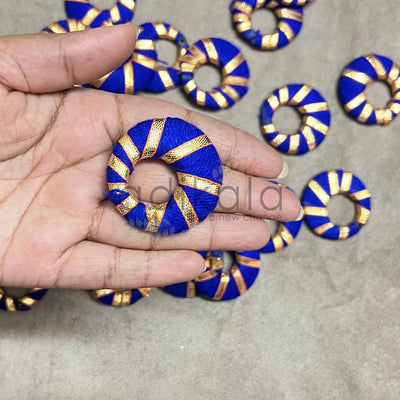 Blue & Golden Gota Round Shape Pack Of 20