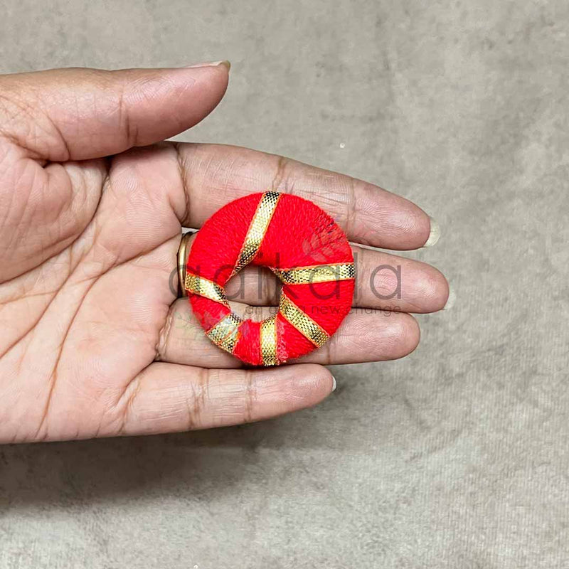 Red & Golden Gota Round Shape Pack Of 20