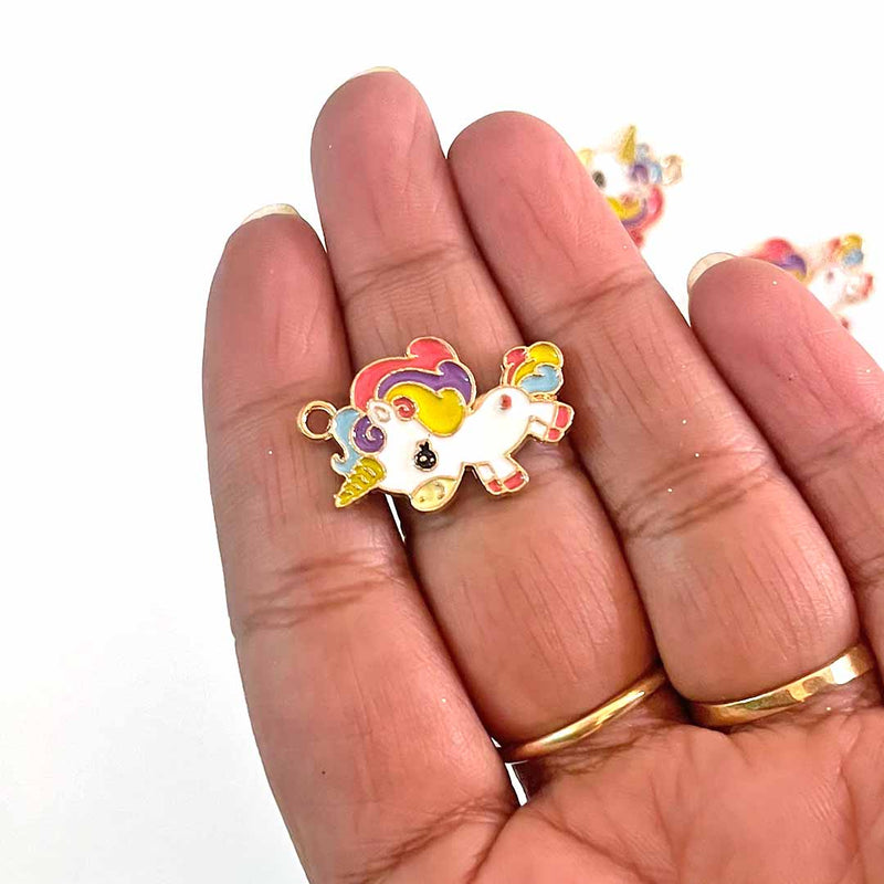 Multicolor Unicorn Top Whole Metal Charms Set Of 6