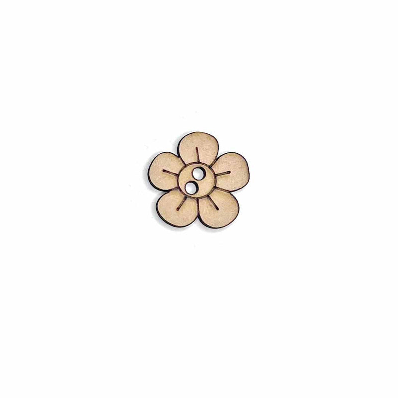 Flower shape Engraved Design Button Set Of 10