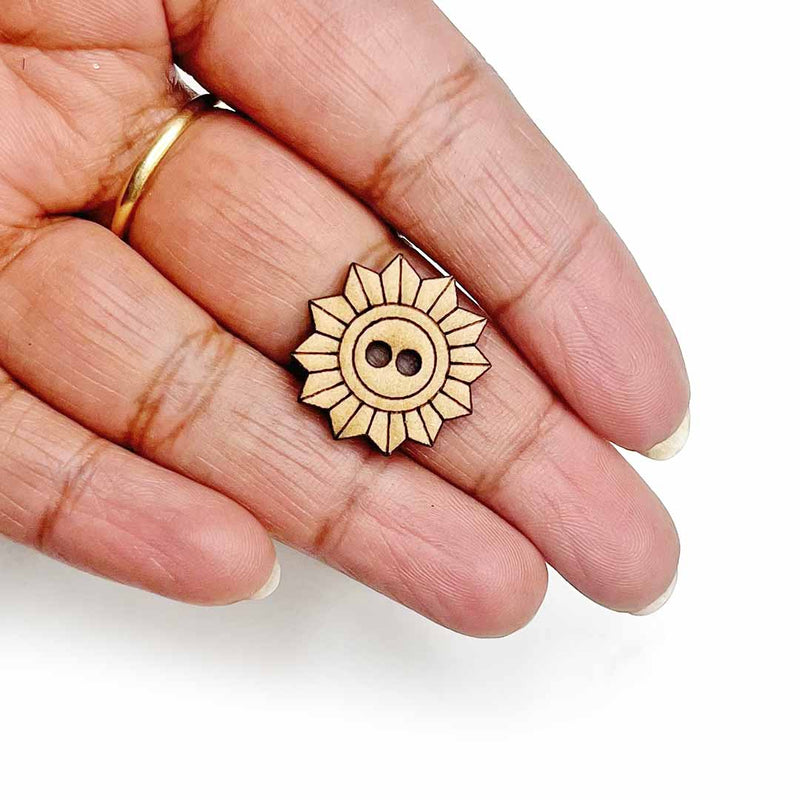 Sun Engraved Design Button Set Of 10
