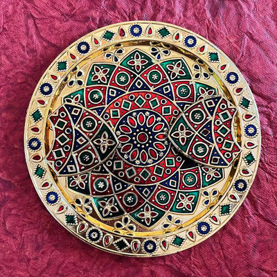 Acrylic Roli Chawal Plate Design No. 3