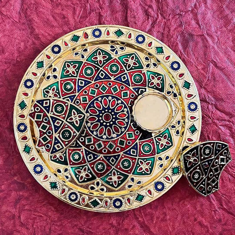 Acrylic Roli Chawal Plate Design No. 3