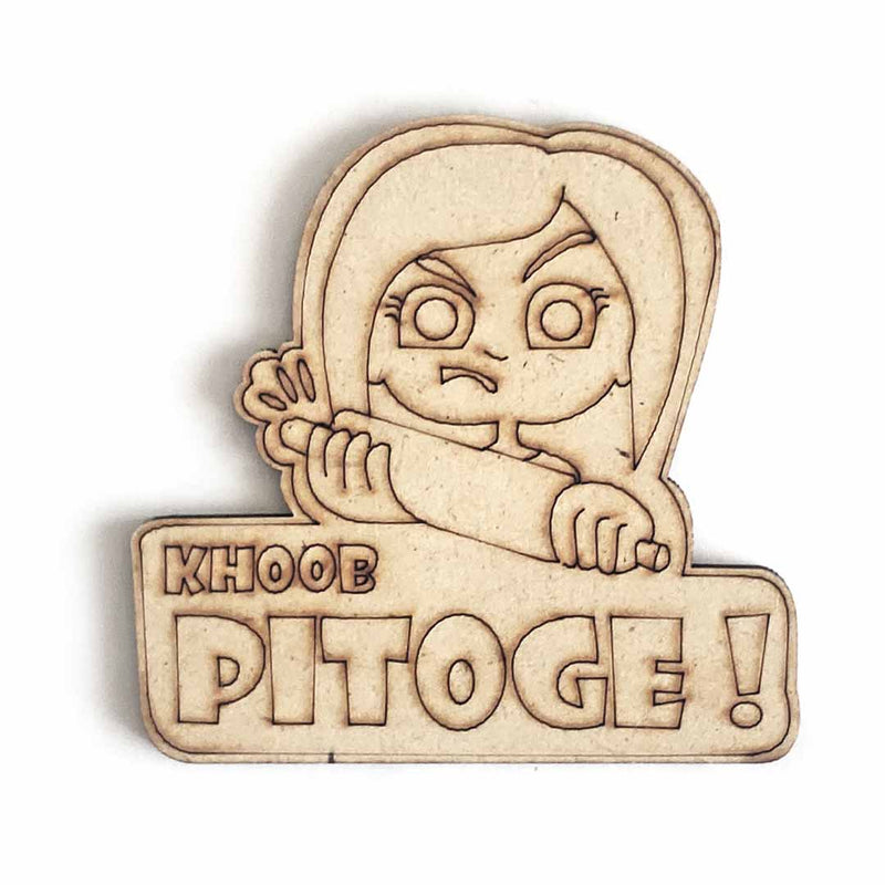 Khoob Pitoge Girl Shape Fridge Magnet