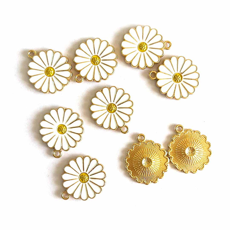 Poppy Flower Top Whole Metal Charms Set Of 6