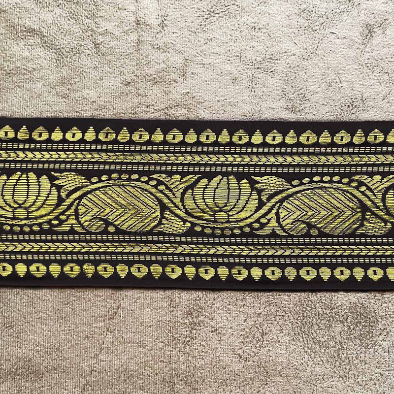 Black & Golden Zari Color Weaving Border- 3INCH - ( 5mtr )