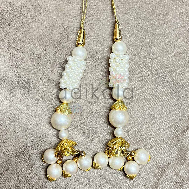 White Color Latkan Hanging Set Of 2