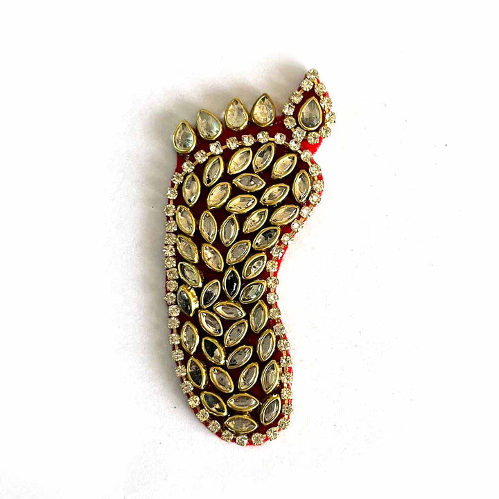 Red Color Laxmi Ji Charan Pack Of 10