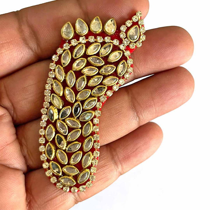 Red Color Laxmi Ji Charan Pack Of 10