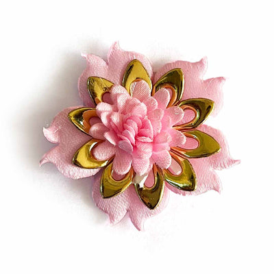 Light Pink Satin Fabric Flower Pack Of 10