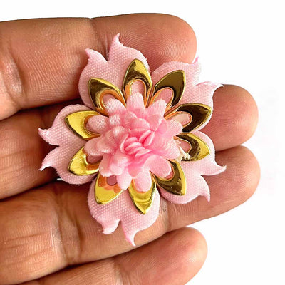 Light Pink Satin Fabric Flower Pack Of 10