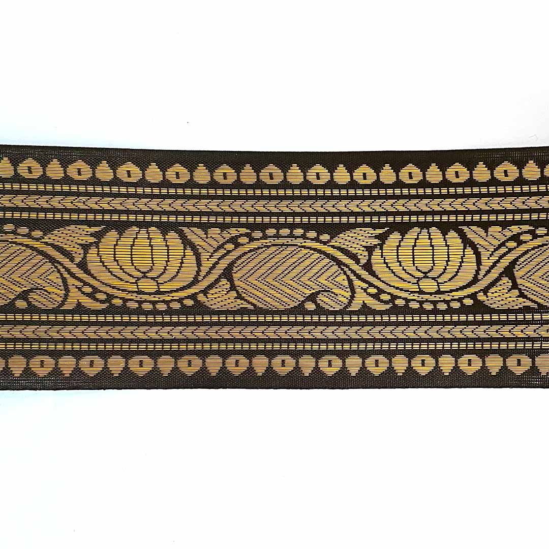 Black & Golden Zari Color Weaving Border- 3INCH - ( 5mtr )