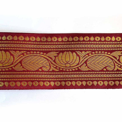 Maroon & Golden Zari Color Weaving Border- 3INCH - ( 5mtr )
