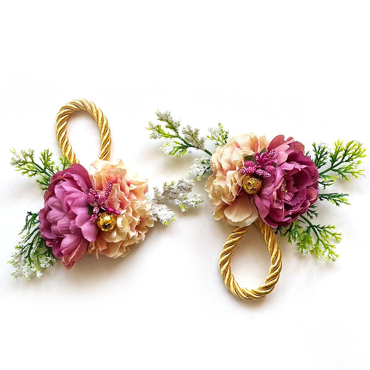 Move & Peach Color Flower Bunch Pack Of 4 for festive decoration & wedding