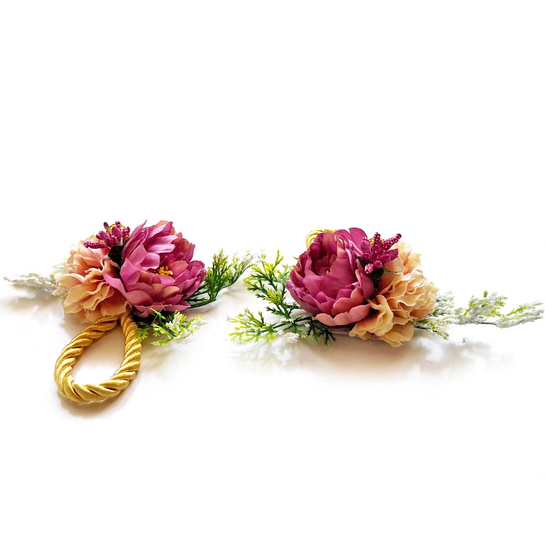 Move & Peach Color Flower Bunch Pack Of 4 for festive decoration & wedding