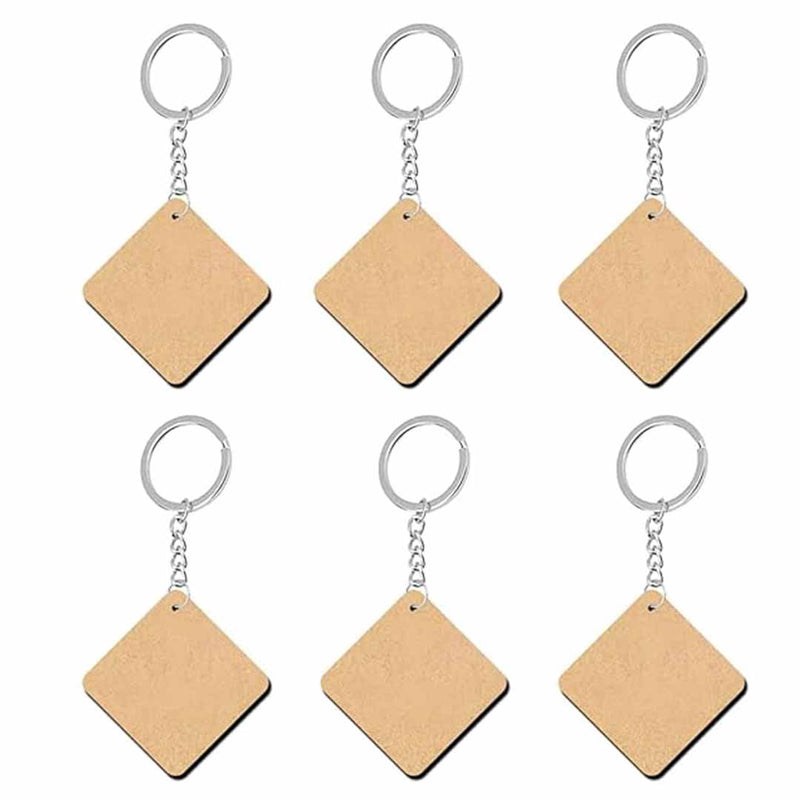 Silver Key Chain With Square Base Set Of 10 – Adikala - Craft Store