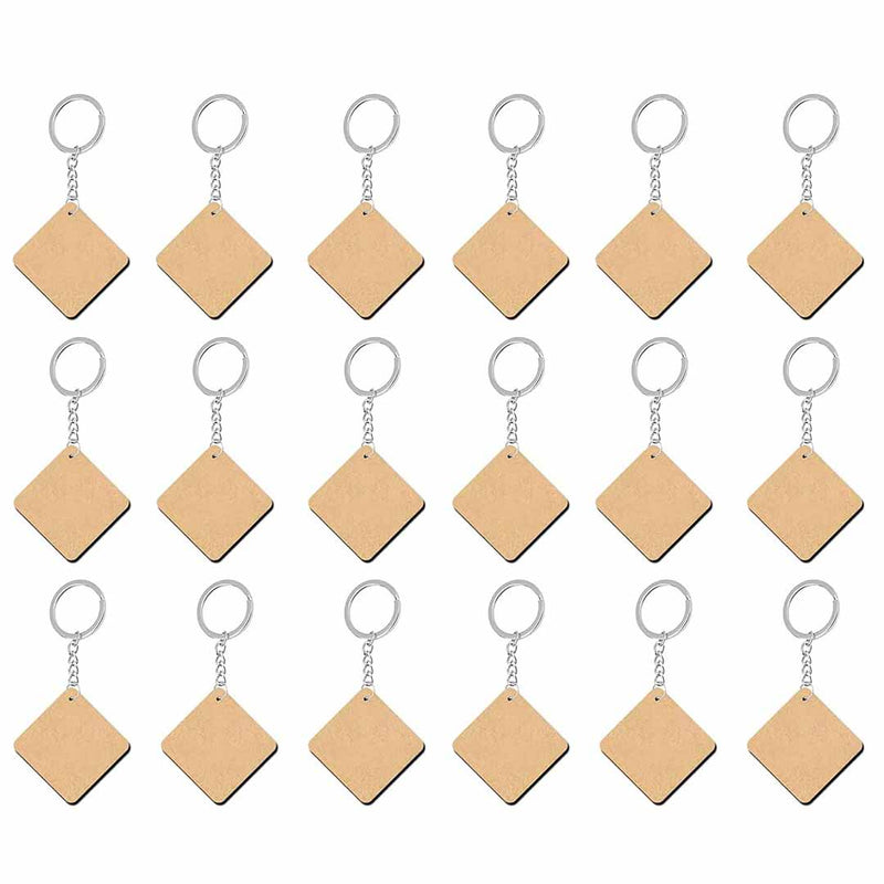Key Chain With Square MDF Base Set Of 10 – Adikala - Craft Store