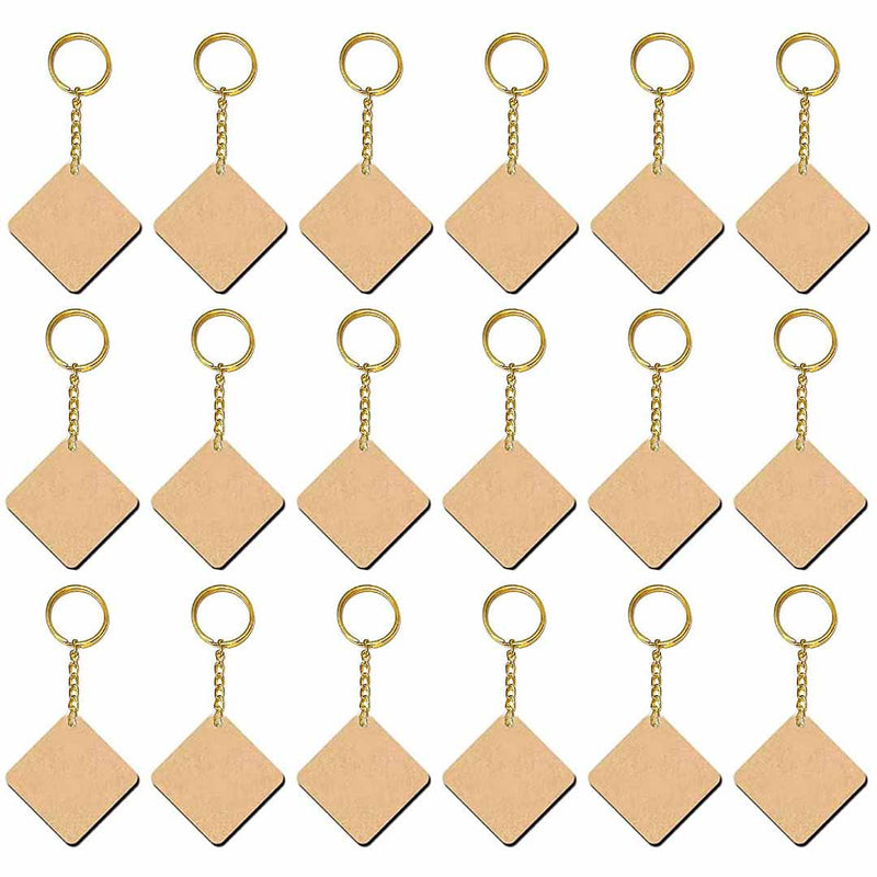 Squread Key Rings Design Key Chain With Square MDF Base Set Of 10 – Adikala - Craft Store