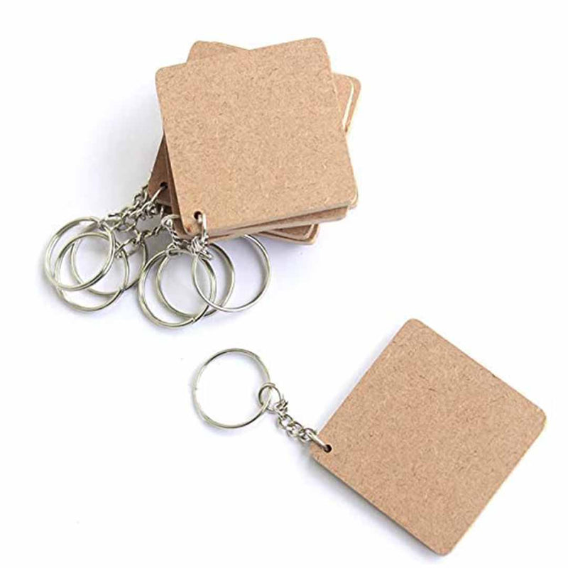 Key Chain With Square MDF Base Set Of 10 – Adikala - Craft Store