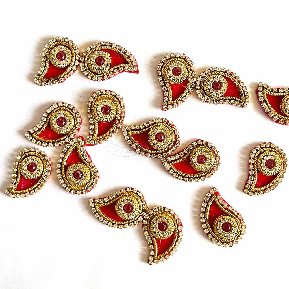 Red Color Kary Booti | Red Color Booti Pack | kary Shape Booti | Decoration Booti | women | jewellry | decor | home decoration | pichwai | welcome | padharosa | ramramsa | doorwell | premarked mdf | design | crochet | beads | art | craft | indianart