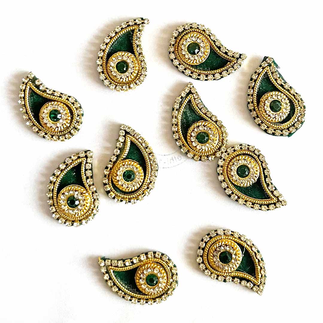 Green Color Booti | Decoration Booti | women | jewellry | decor | home decoration | pichwai | welcome | padharosa | ramramsa | doorwell | premarked mdf | design | crochet | beads | art | craft | indianart