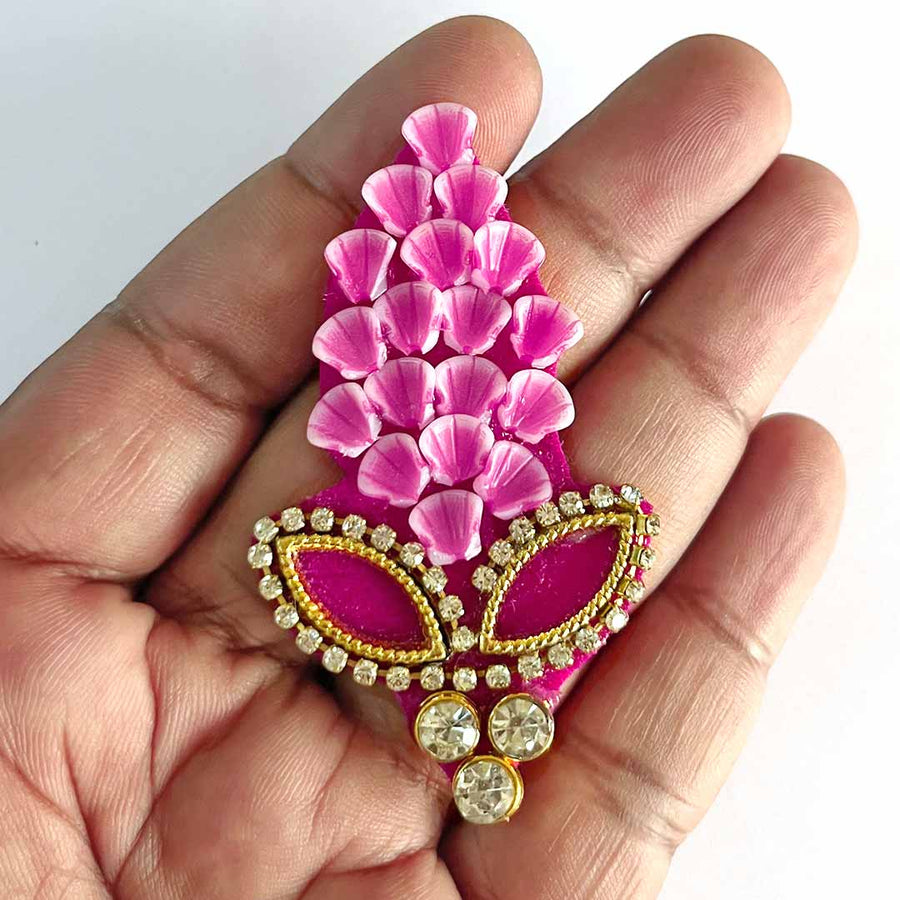 Booti | Decorative Booti | rani Pink color Booti | Ladoo Gopal Cloths | Shri Krishna Clothes | Festivel Decoration | Indian Art | Indian Craft | Decoration Items For Craft Making | festivel | Diwali Decoration | Booti Pack of 10 | Craft Near me | Art Shop Near Me | Adikala Craft Store