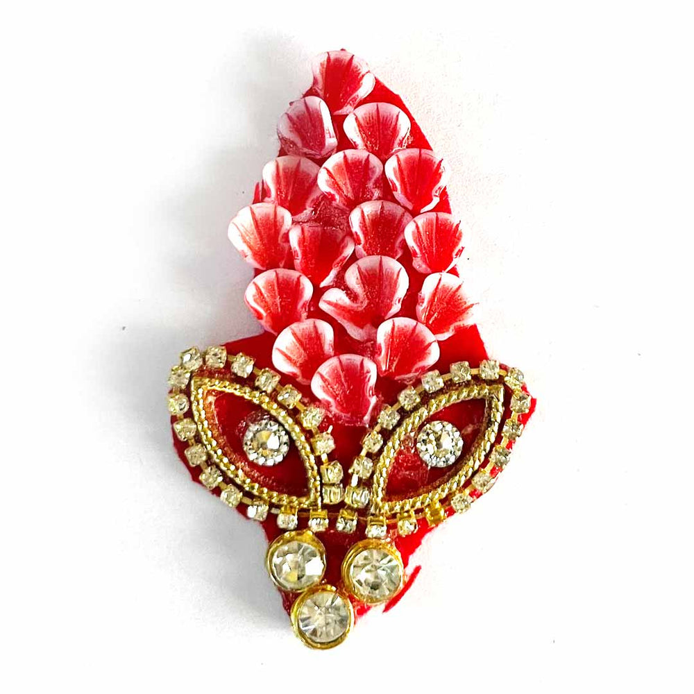 Booti | Decorative Booti | Red color Booti | Ladoo Gopal Cloths | Shri Krishna Clothes | Festivel Decoration | Indian Art | Indian Craft | Decoration Items For Craft Making | festivel | Diwali Decoration | Booti Pack of 10 | Craft Near me | Art Shop Near Me | Adikala Craft Store