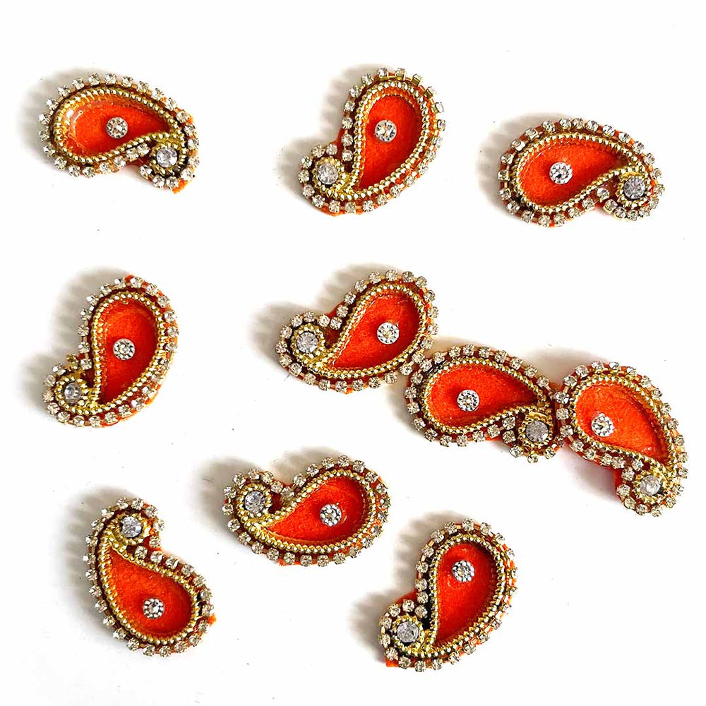 Orange Color Pazily Booti | Booti pack of 10 | Booti | Orange Color Booti | Home decoration Booti | Art | Craft | Decoration | Pichwai Booti Collection | Beautifull Design Booti | DIY Craft | DIY ART | Dress Decoration | Hobby Craft | Craft Shop Near Me | Adikala craft Store | India | Adikala