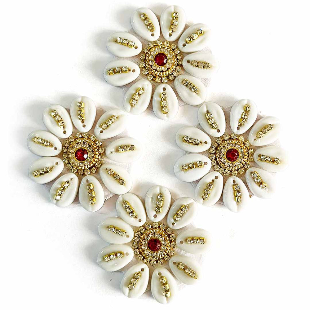 kaudi Booti | Krishna | Laddu Gopal Decoration | krishna Clothes | Lord Krishna | Pichwai Shreenath ji | Booti | White Color Booti | Crafting | Decoration | Decoration Essentials | Booti Pack of 10 | Art | Craft | Hobby Craft | craft Shop Near Me | Adikala